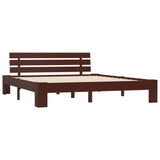 Bed Frame without Mattress Dark Brown Solid Pine Wood 160x200 cm 283176