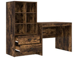 Desk with Drawer with Shelf with Storage 2 pcs Smoked Oak 3337349