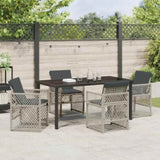 Garden Dining Set 5 pcs Light Grey Poly Rattan 3380639