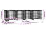 Gabion Wall for Garbage Bin 350x91x120 cm Galvanised Iron 151338