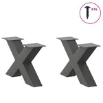 ZNTS Coffee Table Legs X-Shaped 2 pcs Anthracite 60x cm Steel 4012942