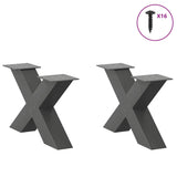 ZNTS Coffee Table Legs X-Shaped 2 pcs Anthracite 60x cm Steel 4012942