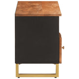 TV Cabinet Brown and Black 100x33.5x46 cm Solid Wood Mango 356801