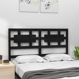 Bed Headboard Black 185.5x4x100 cm Solid Wood Pine 818059