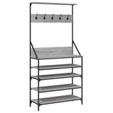 Clothes Rack with Shoe Storage Grey Sonoma 90x34x184 cm 837880