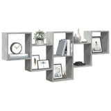 Wall Shelf Concrete Grey 159x18x66 cm Engineered Wood 853302
