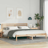 Bed Frame with Headboard Brown 180 x 200 cm Solid Pine Wood 872278