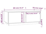 TV Cabinet White 80x35x40.5 cm Solid Wood Pine 814470