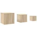 Side Tables 3 pcs Sonoma Oak Engineered Wood 808588