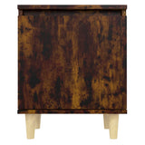 Bed Cabinets with Solid Wood Legs 2 pcs Smoked Oak 40x30x50 cm 813111
