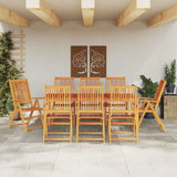 Garden Dining Set Folding 9 pcs Brown Solid Acacia Wood 3375622