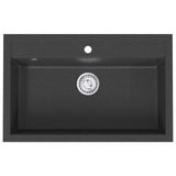 Kitchen Sink Single Basin Granite 79.5 x 50.5 x 20 cm Graphite 42053756