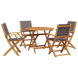 5 Piece Garden Dining Set Anthracite Fabric and Solid Wood 3281821