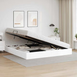 Storage Bed with Mattress Pure White 200 x 200 cm Faux leather 3369962