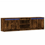 TV Cabinet with LED Smoked Oak 180x34x50 cm Engineered Wood 3307916