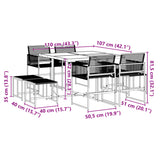 9 Piece Garden Dining Set Black Poly Rattan 3295053