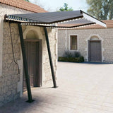 Manual Retractable Awning with LED 3x2.5 m Blue and White 3070101