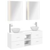 Bathroom Cabinet Set 5 pcs White Engineered Wood 3406687