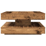 Coffee Table 360-Degree Rotatable Old Wood 70x70x34.5 cm 858486