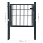 2D Fence Gate Anthracite Grey 106 x 130 cm 141740