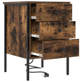 Bedside Cabinet with Drawer 2 pcs Smoked Oak 42 x 41 x 61 cm 859485
