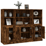 Highboards 3 pcs Smoked Oak Engineered Wood 3185308