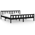 Bed Frame without Mattress Black Solid Wood 160x200 cm 810693