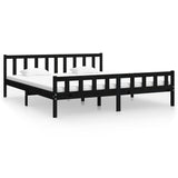 Bed Frame without Mattress Black Solid Wood 160x200 cm 810693