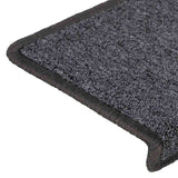 ZNTS Stair Mats 30 pcs 65x21x4 cm Grey and Black 3365777