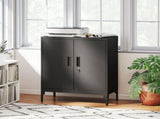 Metal Storage Cabinet with Lock and Adjustable Shelves - Black T3398P425017