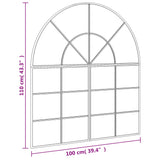 Wall Mirror Black 100x110 cm Arch Iron 3200612