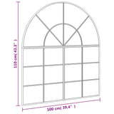 Wall Mirror Black 100x110 cm Arch Iron 3200612