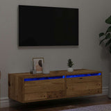 TV Cabinet with LED Lights Old Wood 100X35.5x25 cm 860245