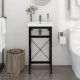 Bathroom Washbasin Frame Black 40x38x83 cm Iron 338499