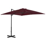 Cantilever Garden Parasol with Aluminium Pole Bordeaux Red 250x250 cm 312304