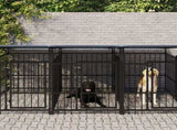 Outdoor Dog Kennel with Roof Steel 11.26 m 3124593