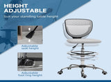68-88cm Draughtsman Office Chair, with Wheels - Light Grey T3398P344805