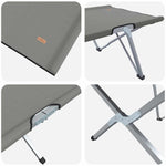 Folding Camping Bed Folding Grey 62 x 194 x 42 cm Oxford fabric 42003119