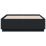 Bed Frame with LED without Mattress Black 135x190 cm Double 3209647