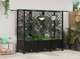Raised Bed with Trellis and Roof Black 163.5 x 40 x 142 cm PP 3423125