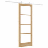 Sliding Door Natural 73.5 x 198.5 cm Solid Pine Wood and Glass 3332239