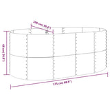 Garden Raised Bed Galvanised Steel 175x100x68 cm Silver 319062
