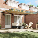 Retractable Awning Manual Green and Yellow 400x300 cm Fabric 3330717