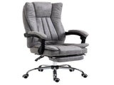 Home Office Chair Microfibre Desk Chair with Reclining Function Armrests Swivel Wheels Footrest Grey T3398P377466