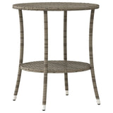 Reclining Garden Chairs 2 pcs with Table Grey Poly Rattan 365709