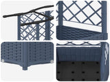 Raised Bed with Trellis and Roof Grey 122 x 40 x 141 cm PP 42032560