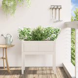 Garden Planter with Legs White 70x31x70 cm Solid Wood Pine 837556