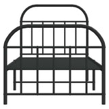 Metal Bed Frame without Mattress with Footboard Black 80x200cm 353644