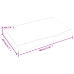ZNTS Wall Shelf 60x40x cm Untreated Solid Wood Oak 363529
