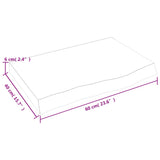 ZNTS Wall Shelf 60x40x cm Untreated Solid Wood Oak 363529